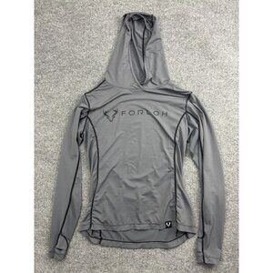 FORLOH Shirt Womens Medium Gray Long Sleeve Hooded Athletic Hiking Running Top